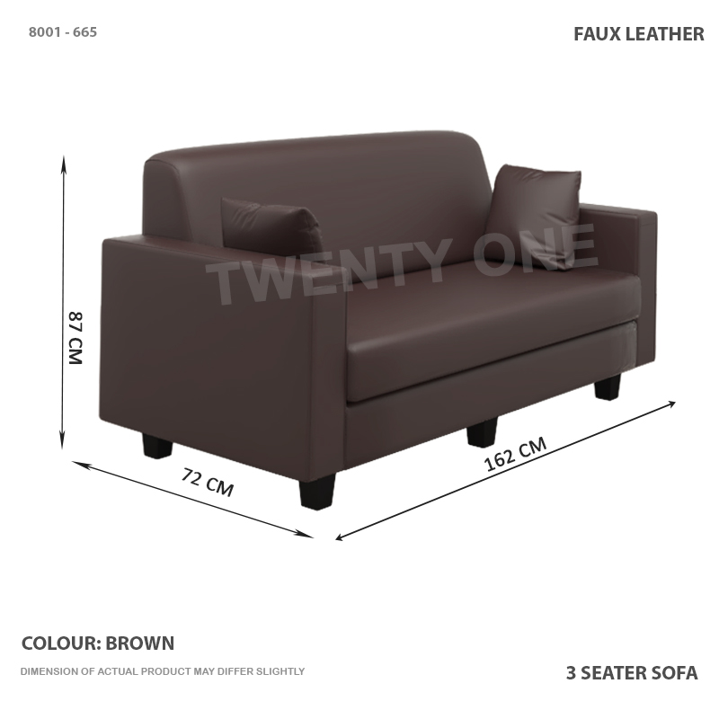 8001 3S 665 Faux Leather Sofa 1 C